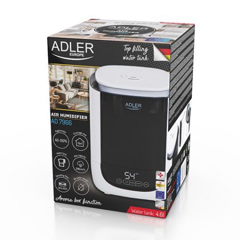 Adler | AD 7966 | Air Humidifier | 35 m³ | 25 W | Water tank capacity 4.6 L | Ultrasonic | Humidification capacity 280 ml/hr | W - 7